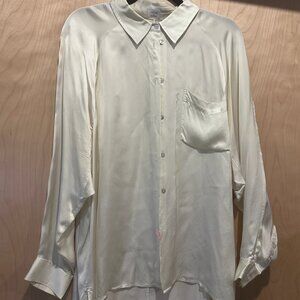 Aritzia Wilfred Oversized Satin Light Birch 1 Pocked M